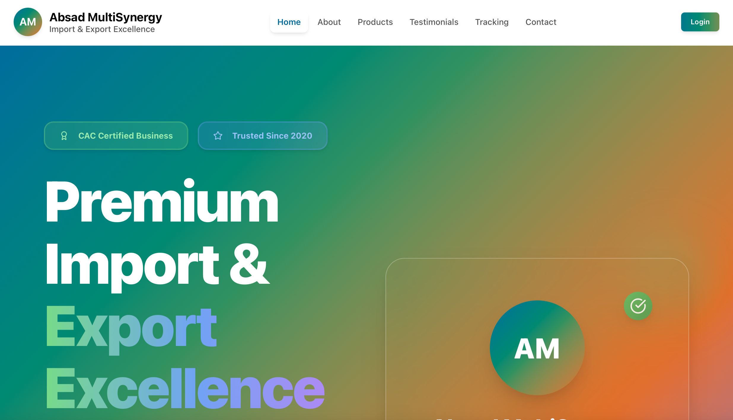 Abysam mobile app – logistics and export platform